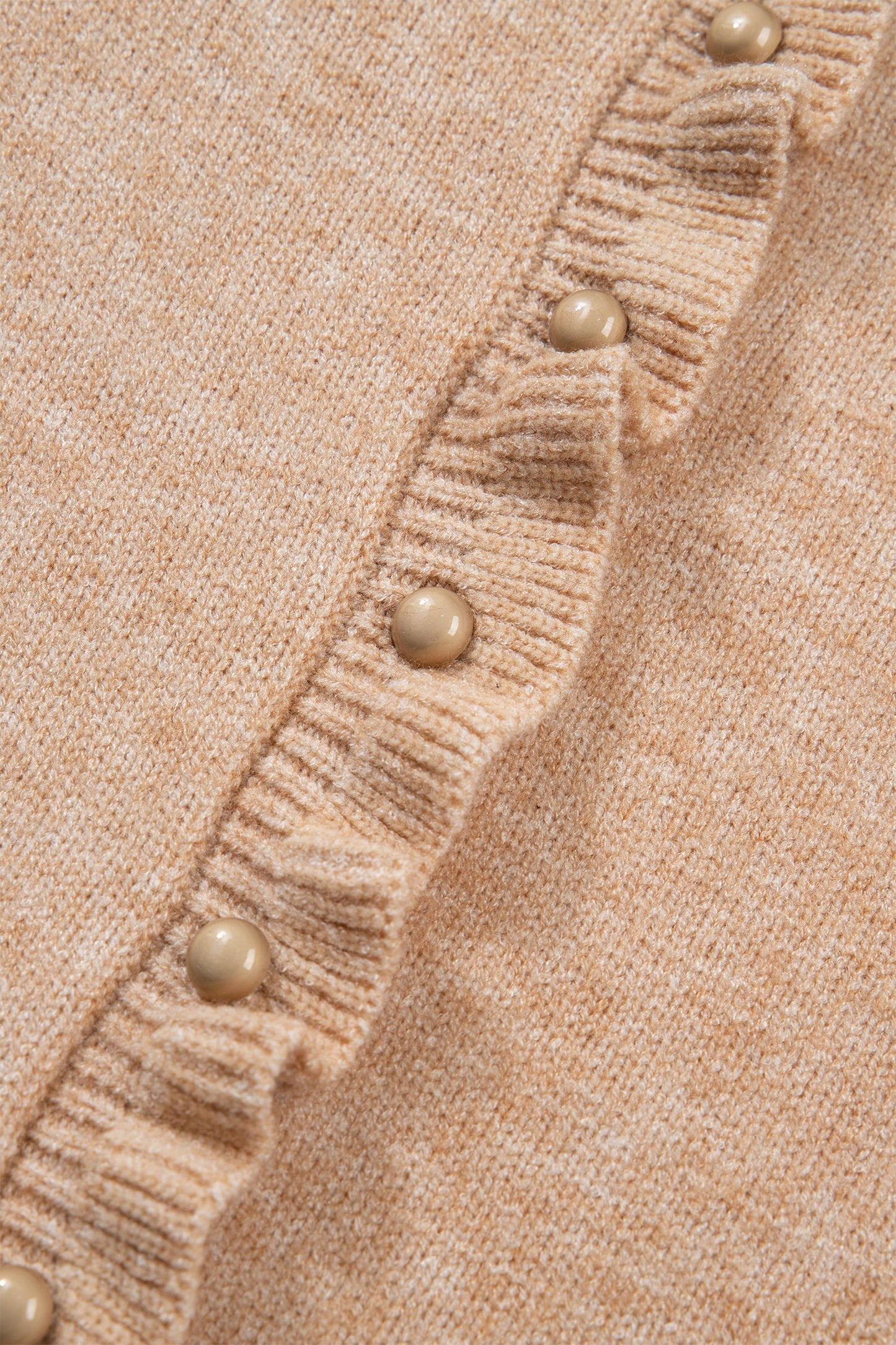 Threaded Pear Yamileth Oatmeal Ruffle Trim Sweater