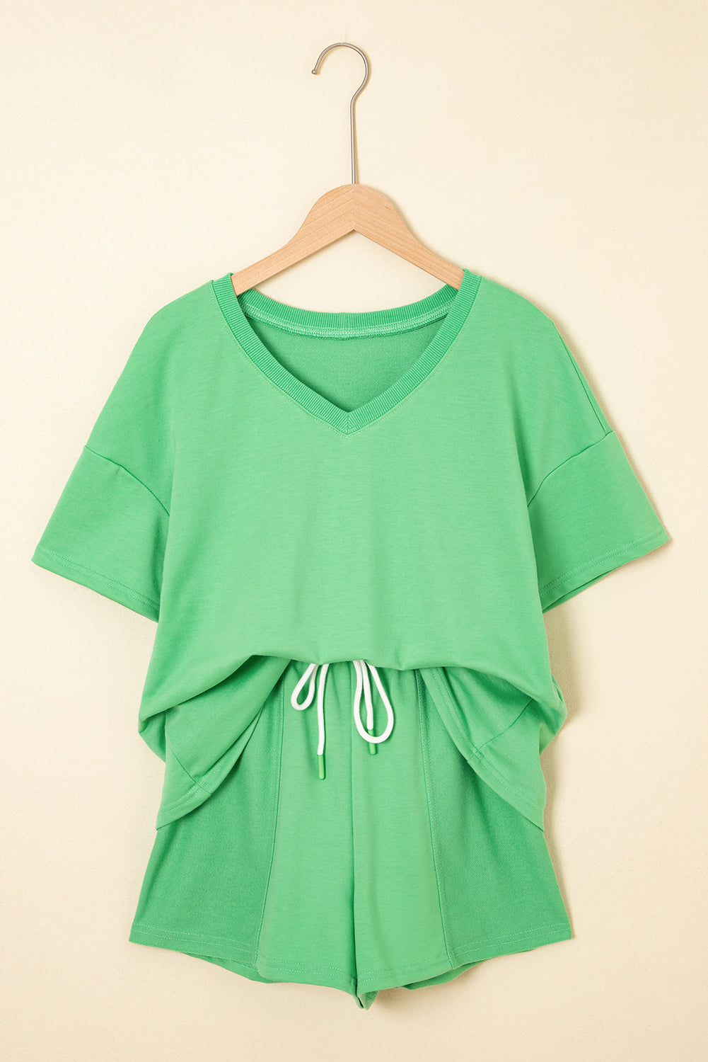 Threaded Pear Avery Top and Patchwork Drawstring Shorts Set