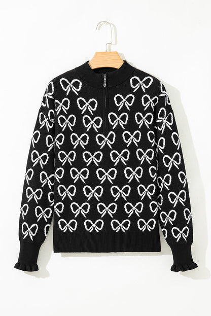 Threaded Pear Elizabeth Shoulder Zipped Collar Sweater