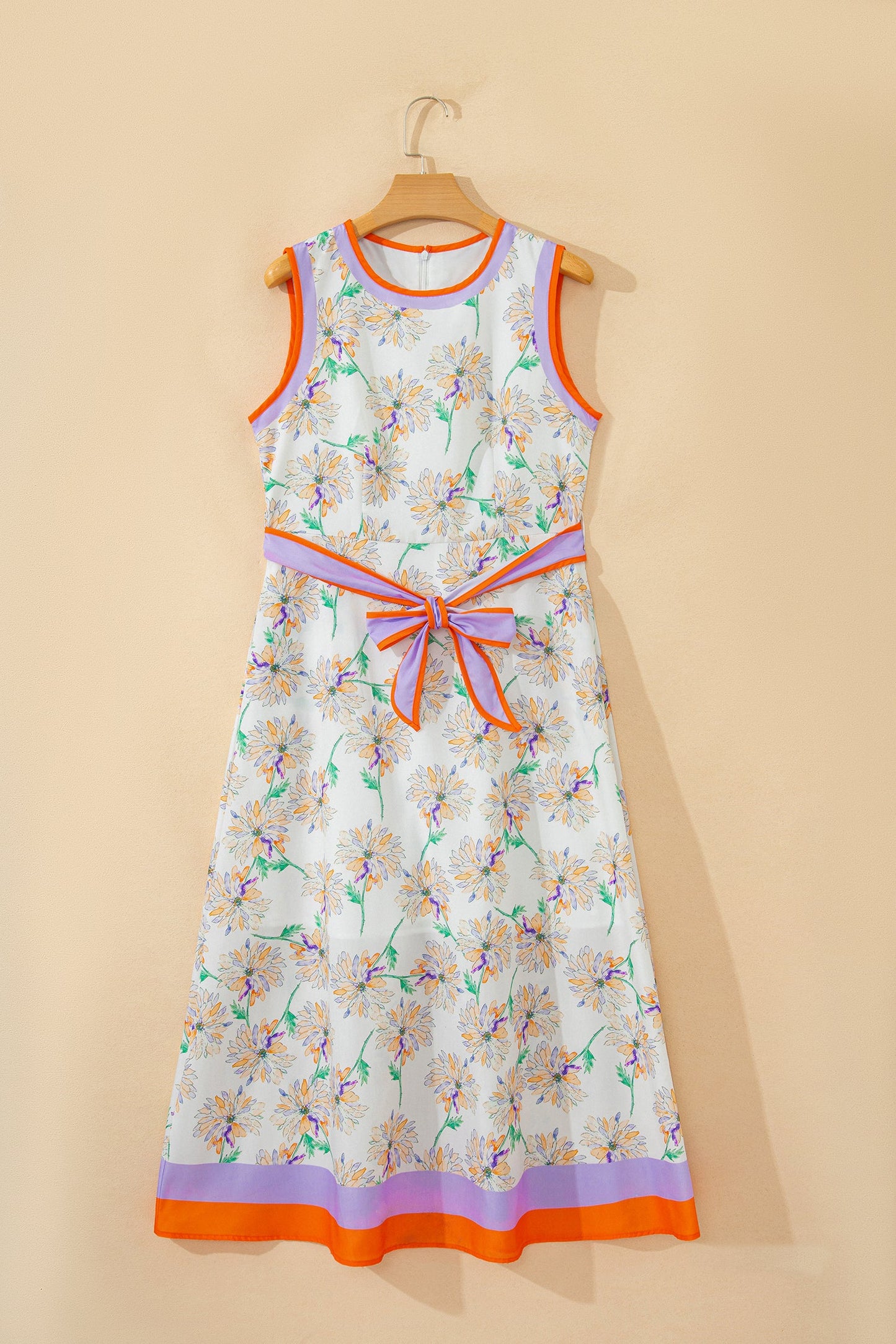 Threaded Pear Daphne Belted Sleeveless Maxi Dress