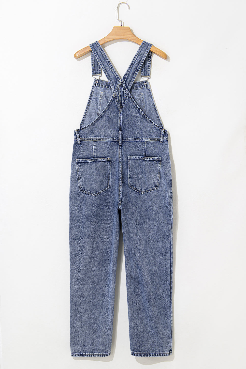 Piper Denim Straight Leg Jumpsuit with Pockets - Threaded Pear