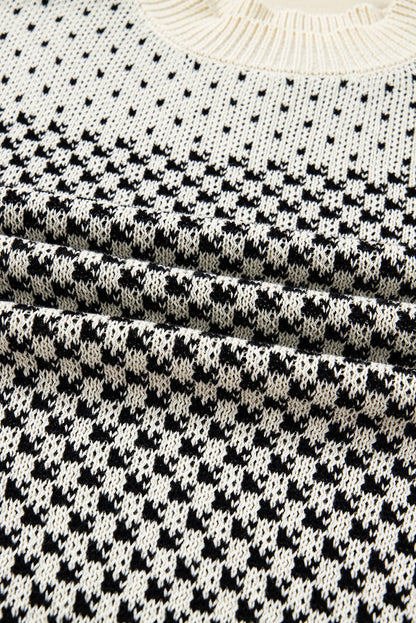 Threaded Pear Kinley Pattern Lantern Sleeve Sweater