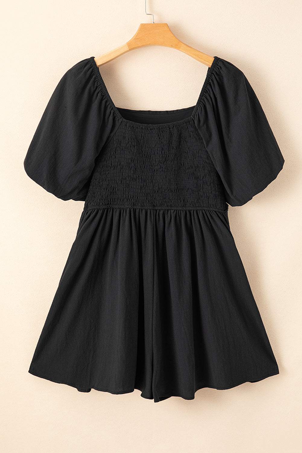 Threaded Pear Malaysia Ruched Puff Sleeve Romper