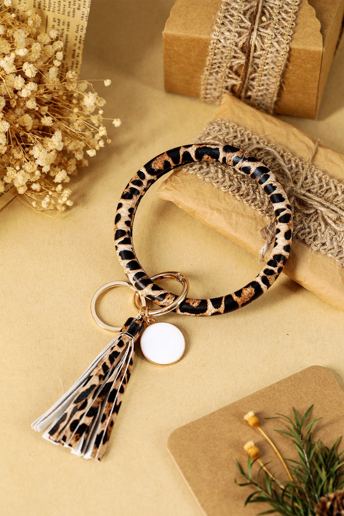 Threaded Pear Amani Key Chain Bangle Bracelet