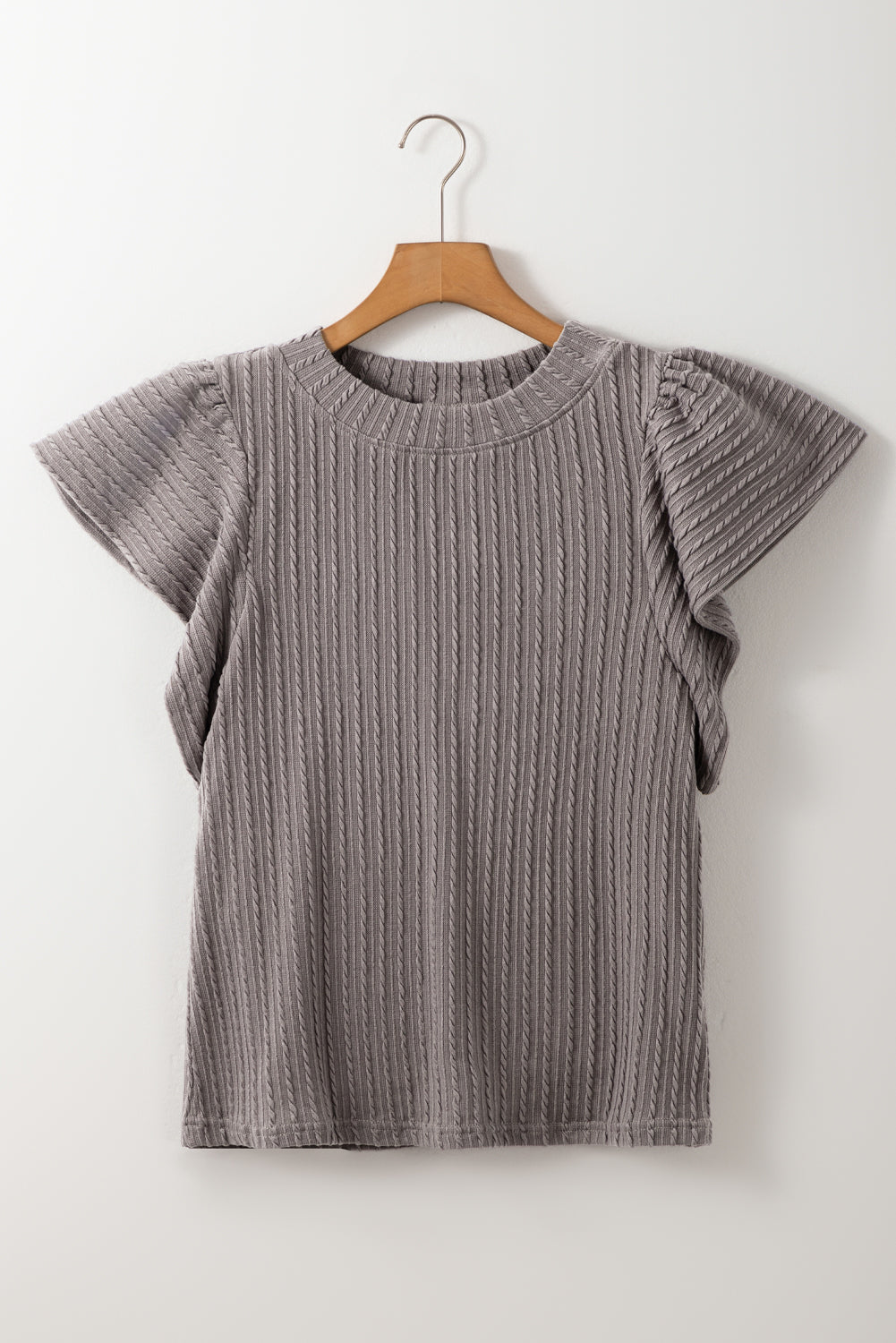 Threaded Pear Brynn Textured Flutter Sleeve Top