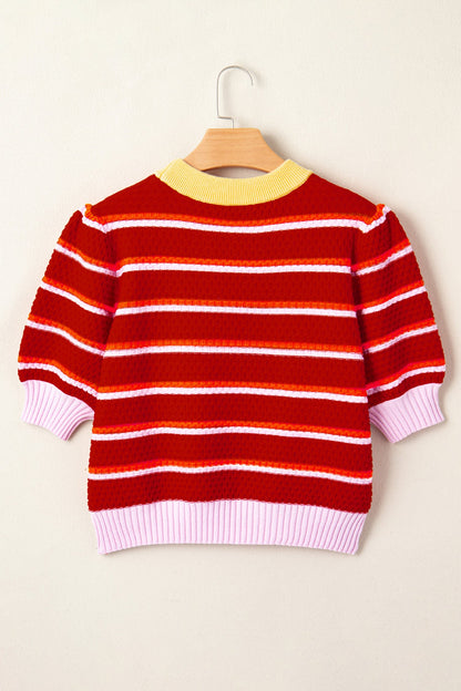 Threaded Pear Lennox Trim Half Sleeve Sweater
