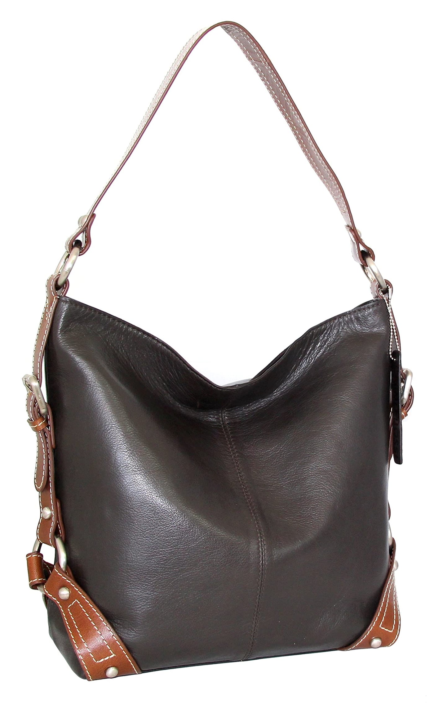Leather Bucket Bag in Chocolate