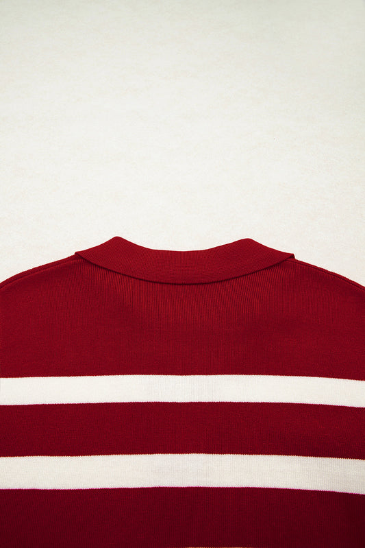 Threaded Pear Ariya Stripe Collared Sweater