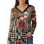Black Multicolor Patchwork Print