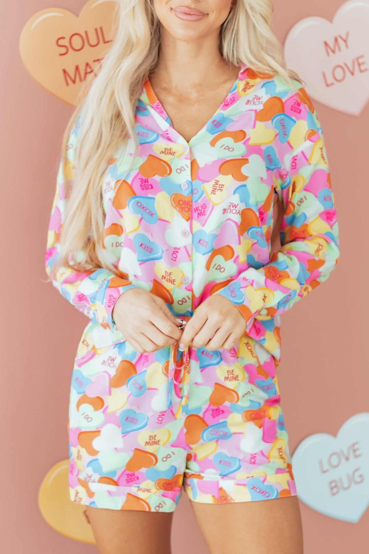 Threaded Pear Remi Heart Collared Tunic Shirt