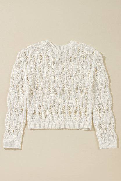 Threaded Pear Olivia Crochet Loose Fit Sweater