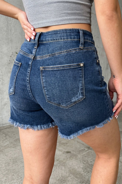 Threaded Pear Holland Hem Distressed Whiskery Shorts