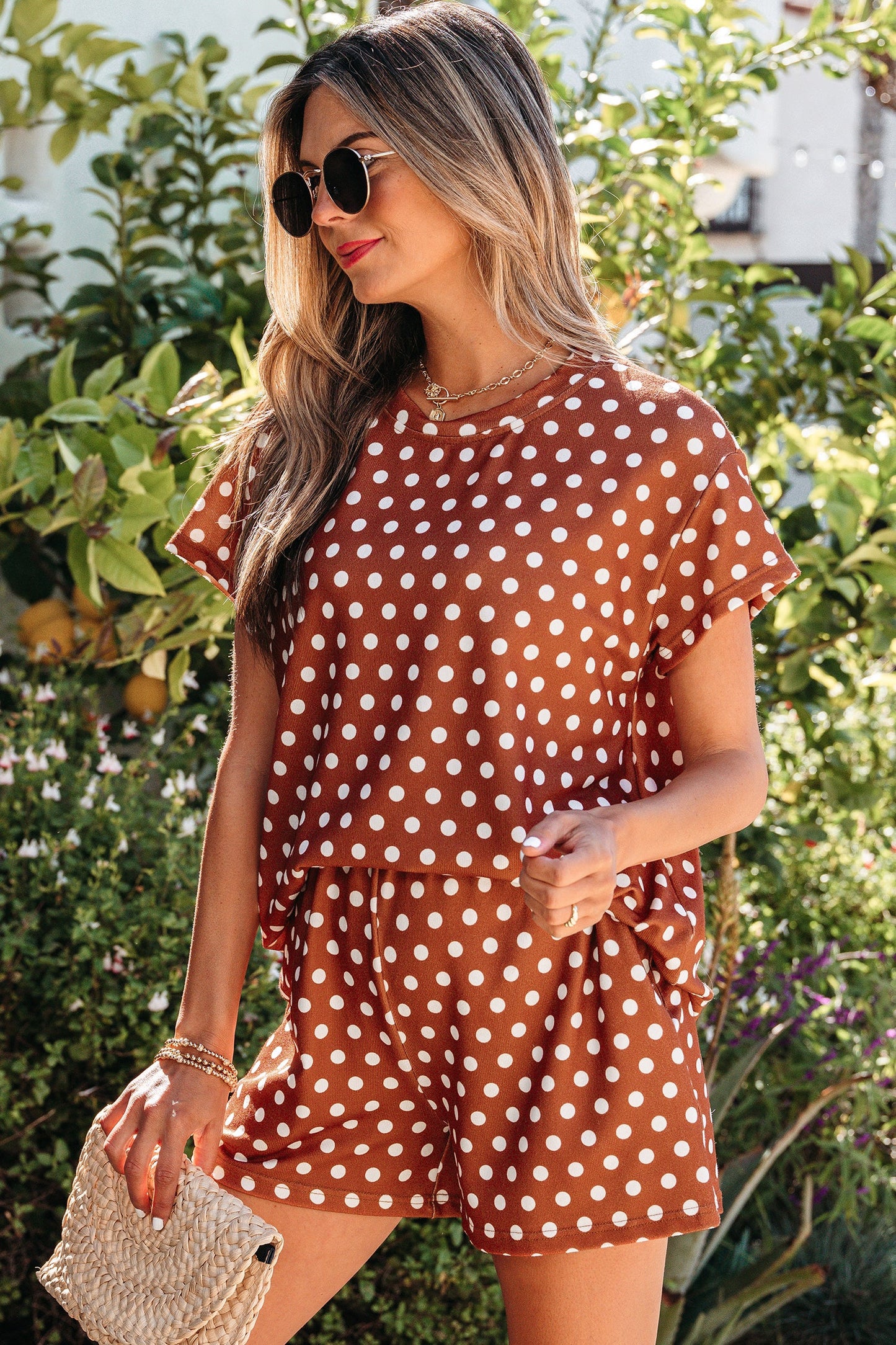 Threaded Pear Ruthie Dot Print Short Set