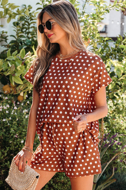 Threaded Pear Ruthie Dot Print Short Set