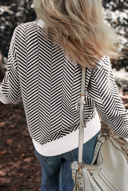 Threaded Pear Evelyn Edge Drop Shoulder Sweater