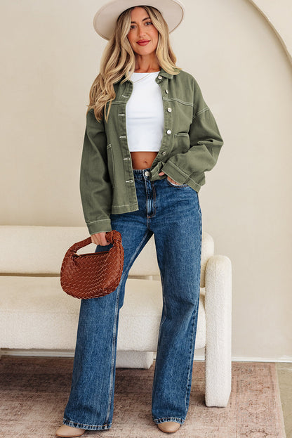 Threaded Pear Isabella Collared Front Boyfriend Jacket