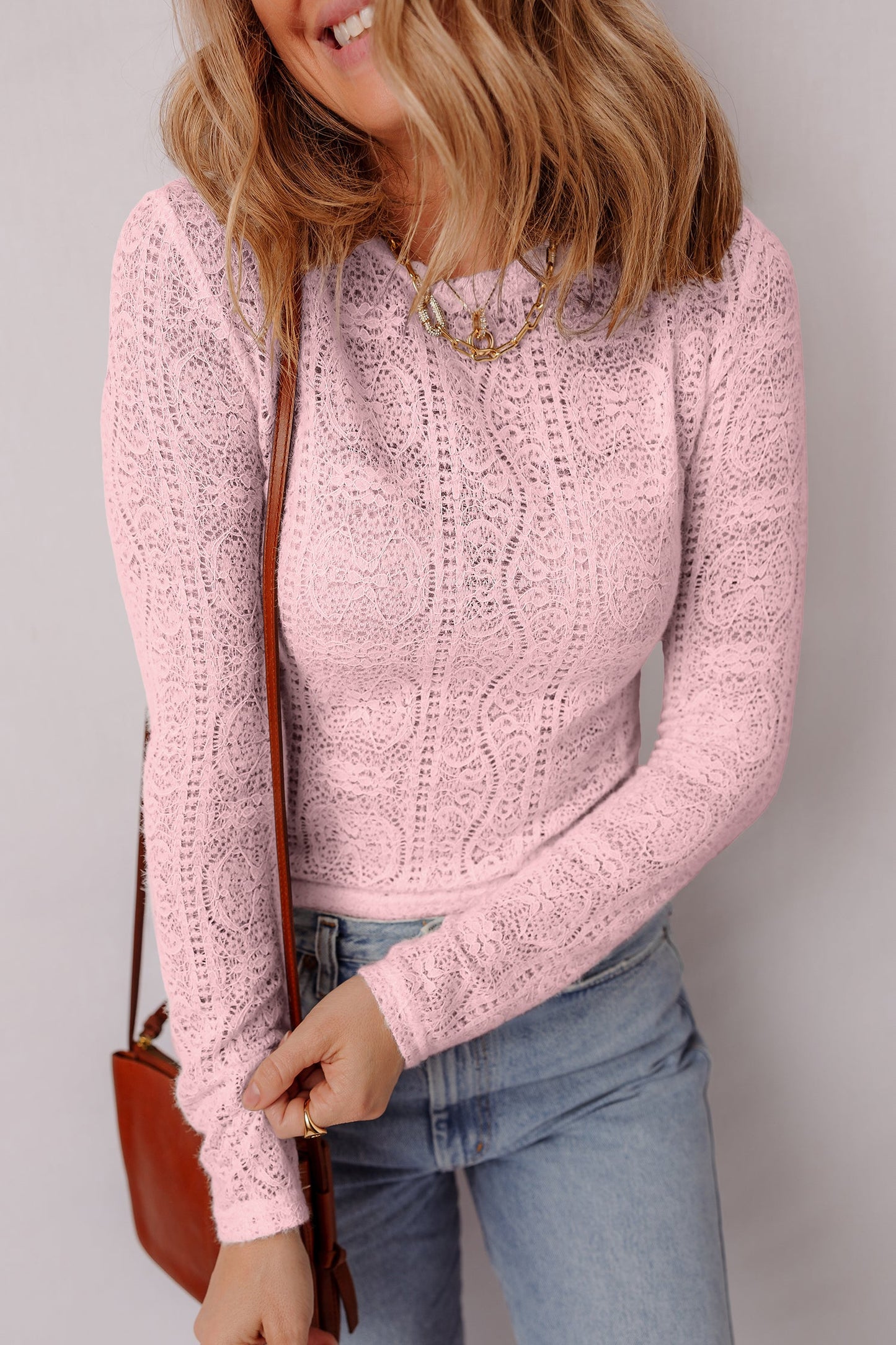 Threaded Pear Etta Sleeve Cropped top Long Sleeve Top
