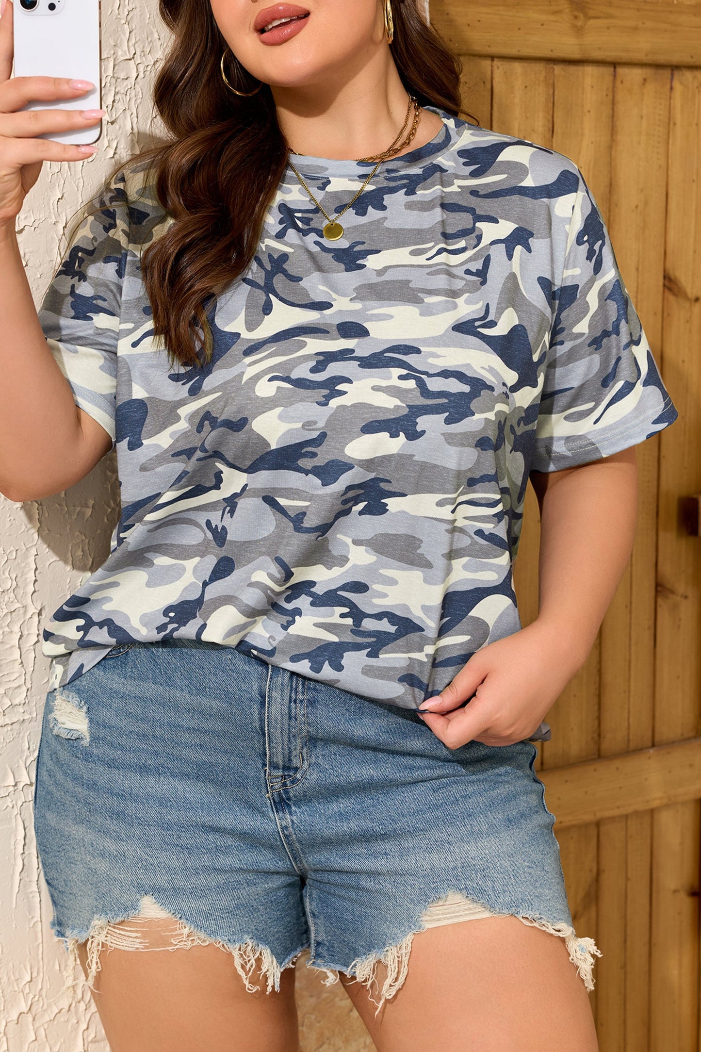 Threaded Pear Brooklynn Print Short Sleeve PLUS Tee