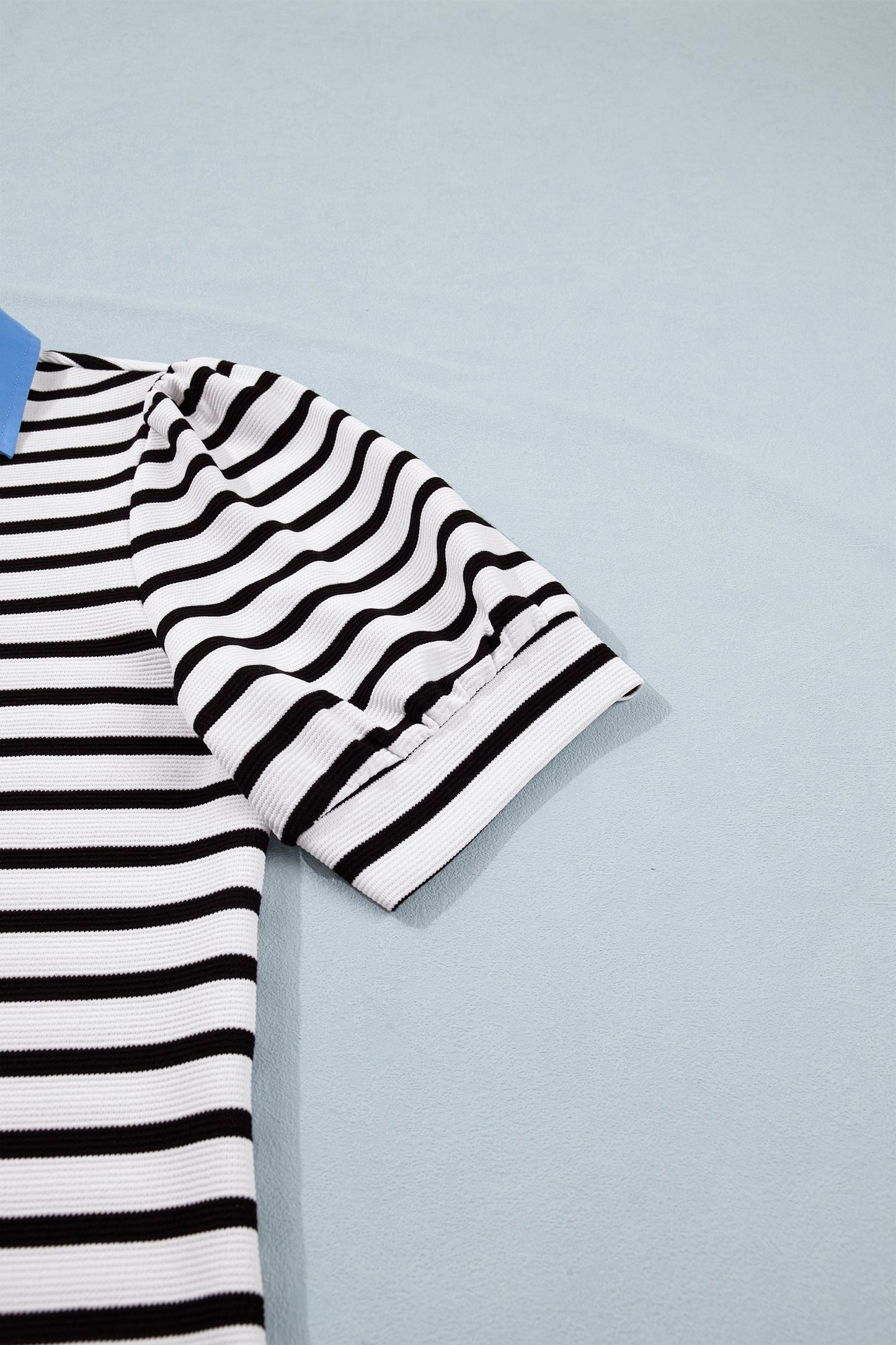 Threaded Pear Lina Block Polo Collar Blouse