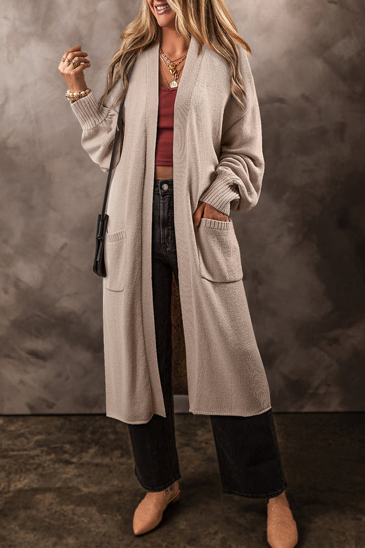Threaded Pear Daniela Pocket Long Knitted Cardigan