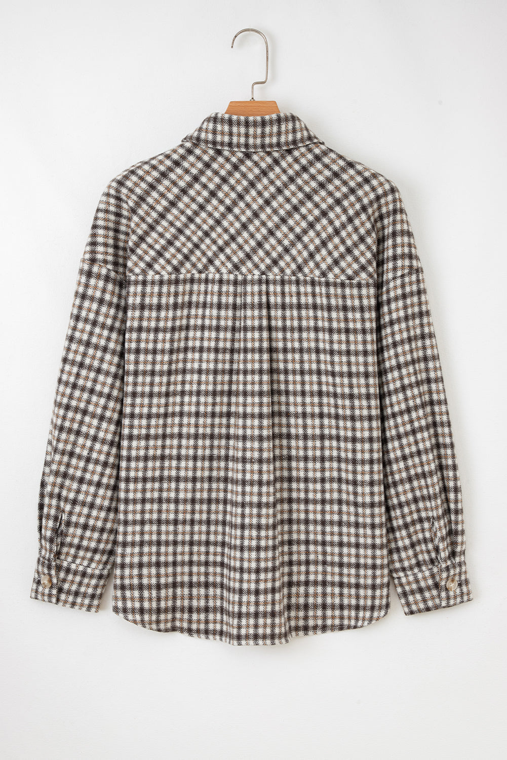 Threaded Pear Ava Flap Patchwork Plaid Shacket