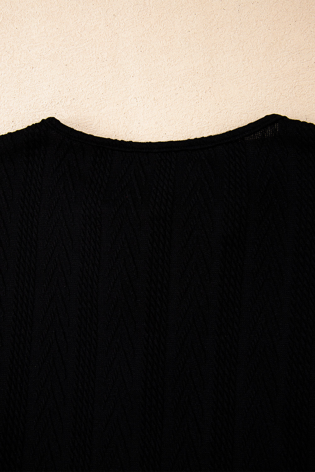 Threaded Pear Poppy Textured Knit Drawstring Blouse