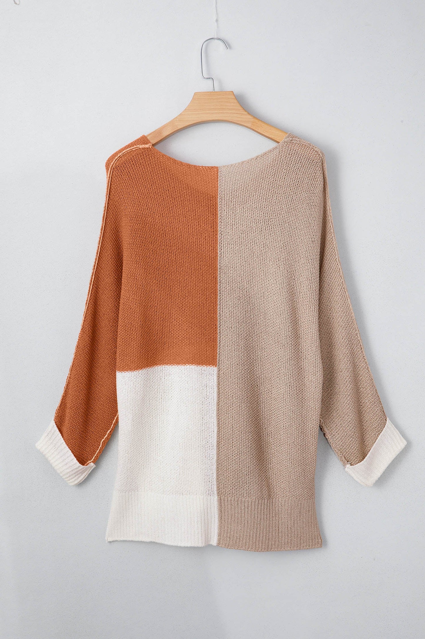 Threaded Pear Zendaya Block Knit Loose Sweater