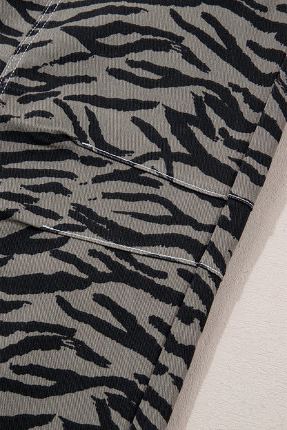 Threaded Pear Hunter Printed Wide Leg Jeans