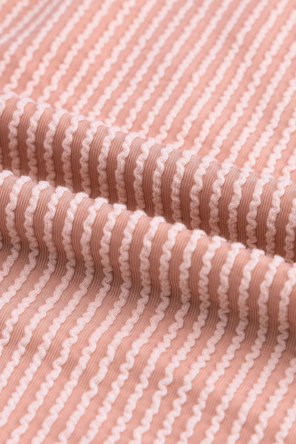Threaded Pear Rachel Block Long Sleeve Ribbed Loose Top