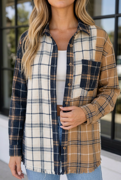 Threaded Pear Florence Sleeve Shift Silhouette Shacket