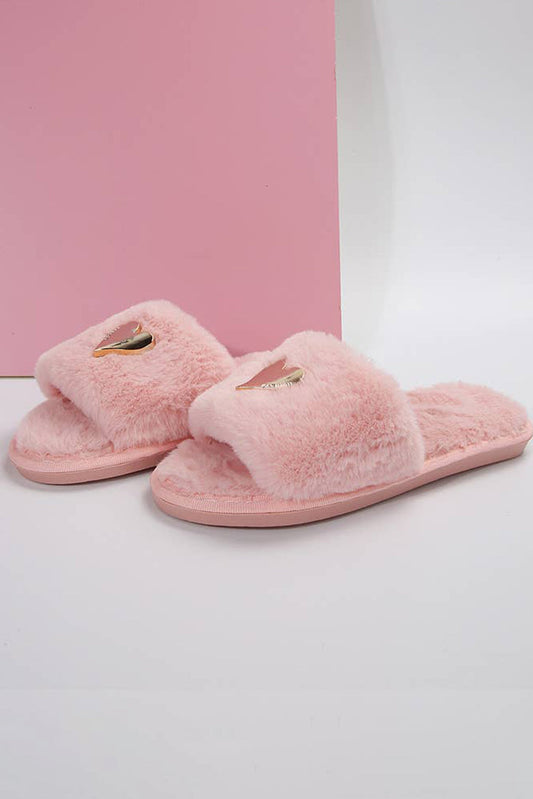 Threaded Pear Alaina Open toe Plush Slippers