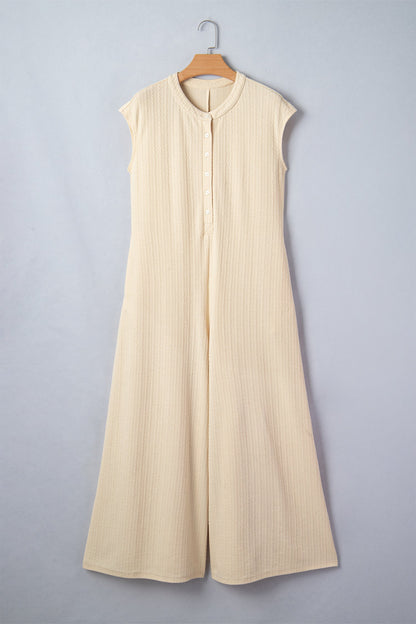 Threaded Pear Louisa Knit Wide Leg Jumpsuit