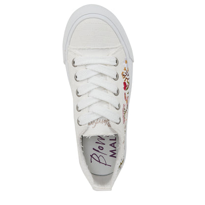 White Embroidered Canvas