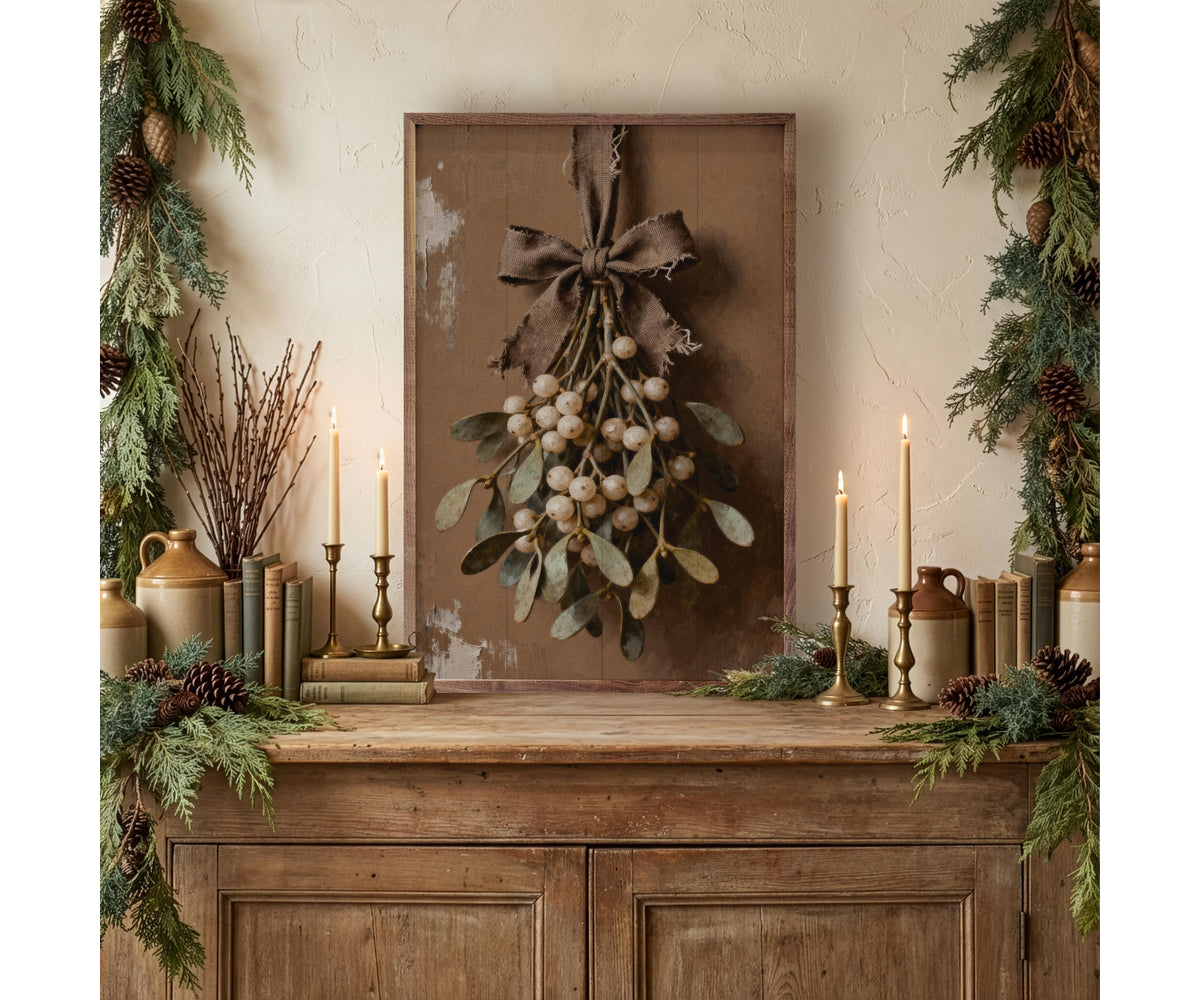Kendrick Home Rustic Brown Mistletoe