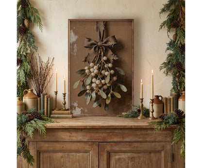 Kendrick Home Rustic Brown Mistletoe