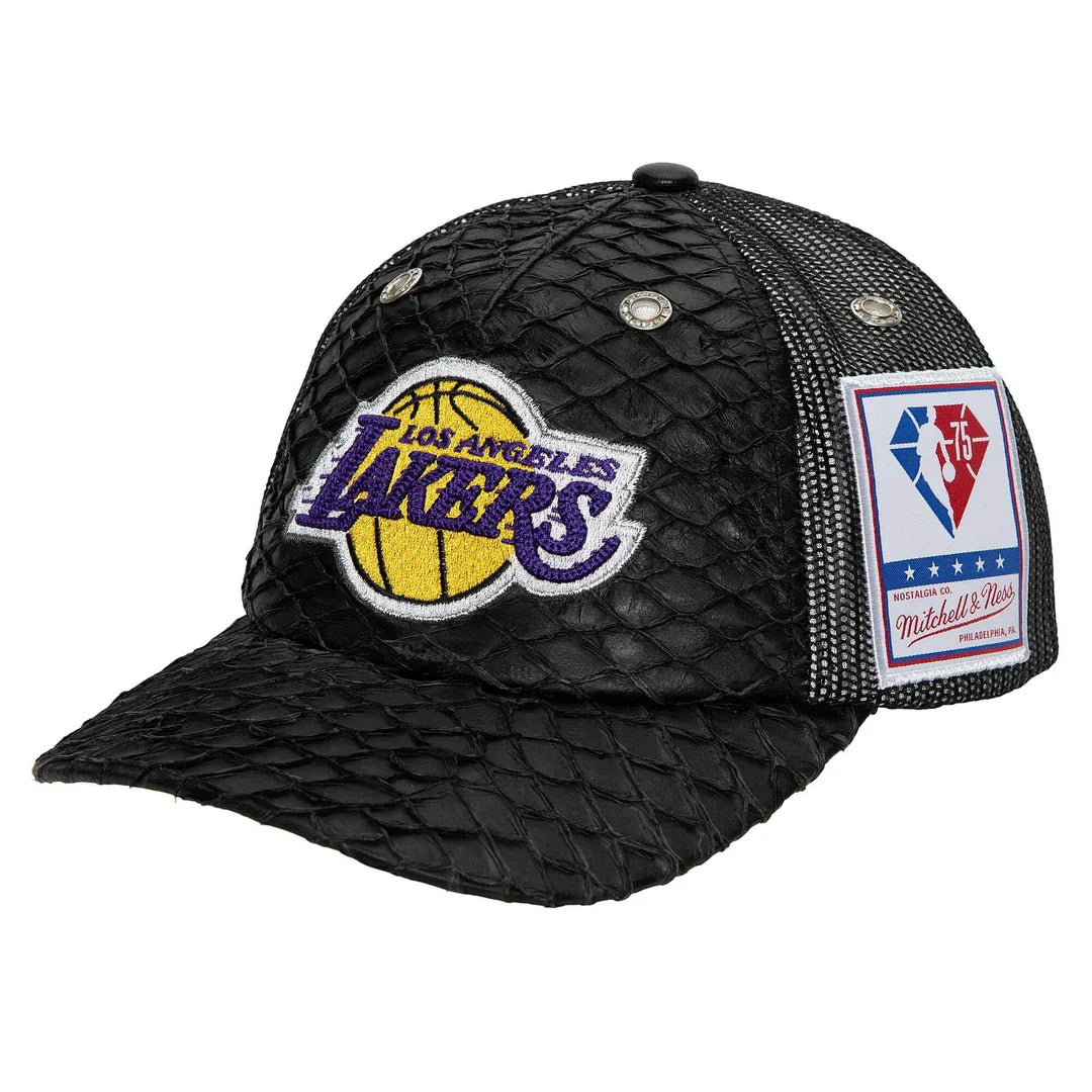 Men's Mitchell & Ness NBA 75Th Platinum Lux Trucker Lakers