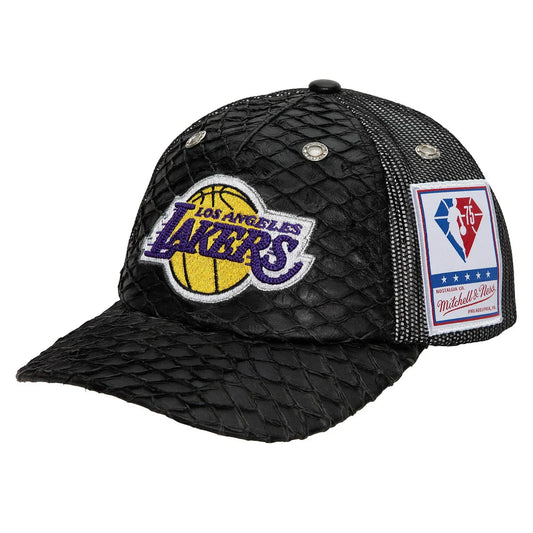 Men's Mitchell & Ness NBA 75Th Platinum Lux Trucker Lakers