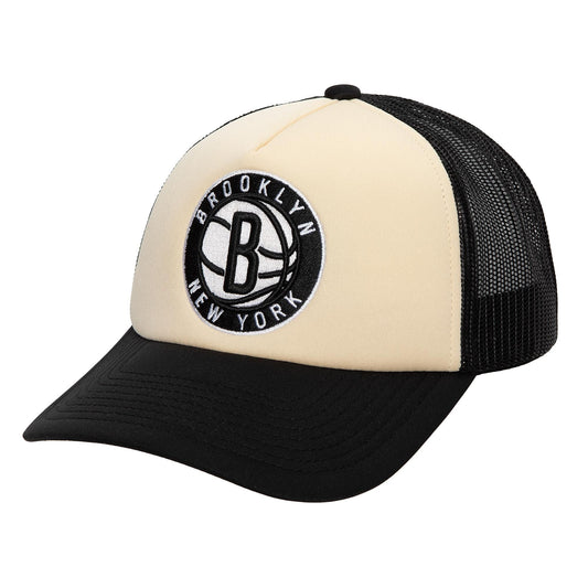 Mitchell & Ness Men's NBA Off White Trucker Nets Hats