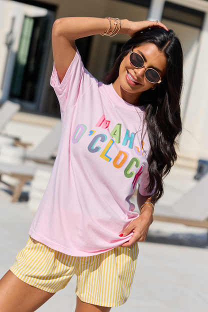 Mahj O'Clock Light Pink Graphic Tee