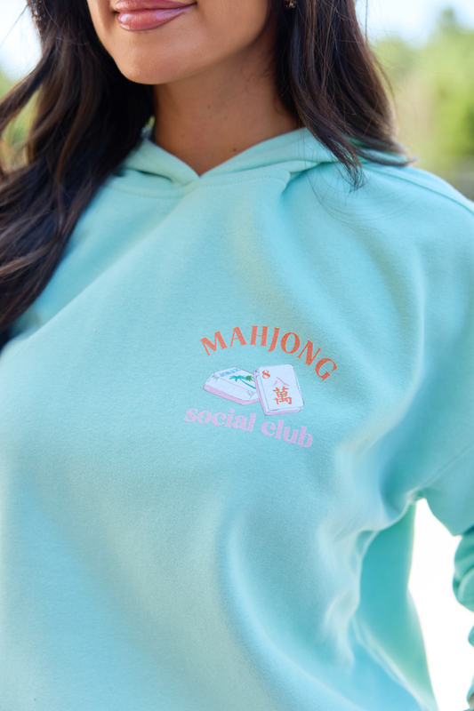 Mahjong Tiles Mint Graphic Hoodie