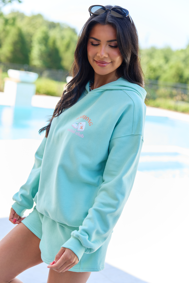 Mahjong Tiles Mint Graphic Hoodie