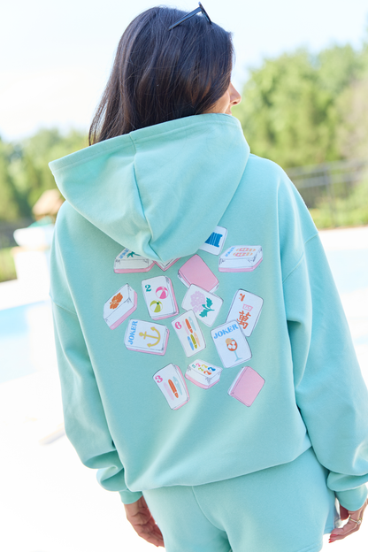 Mahjong Tiles Mint Graphic Hoodie