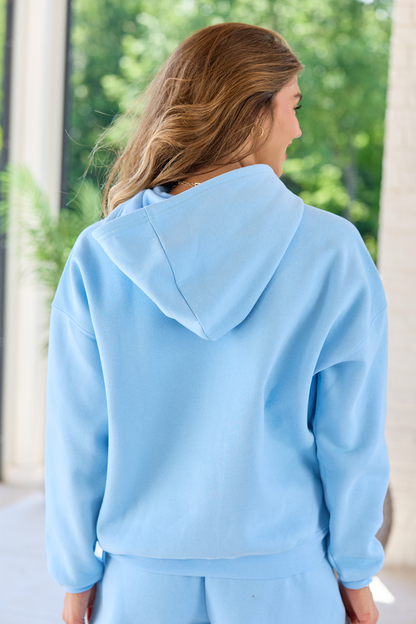 Mama Block Light Blue Graphic Hoodie