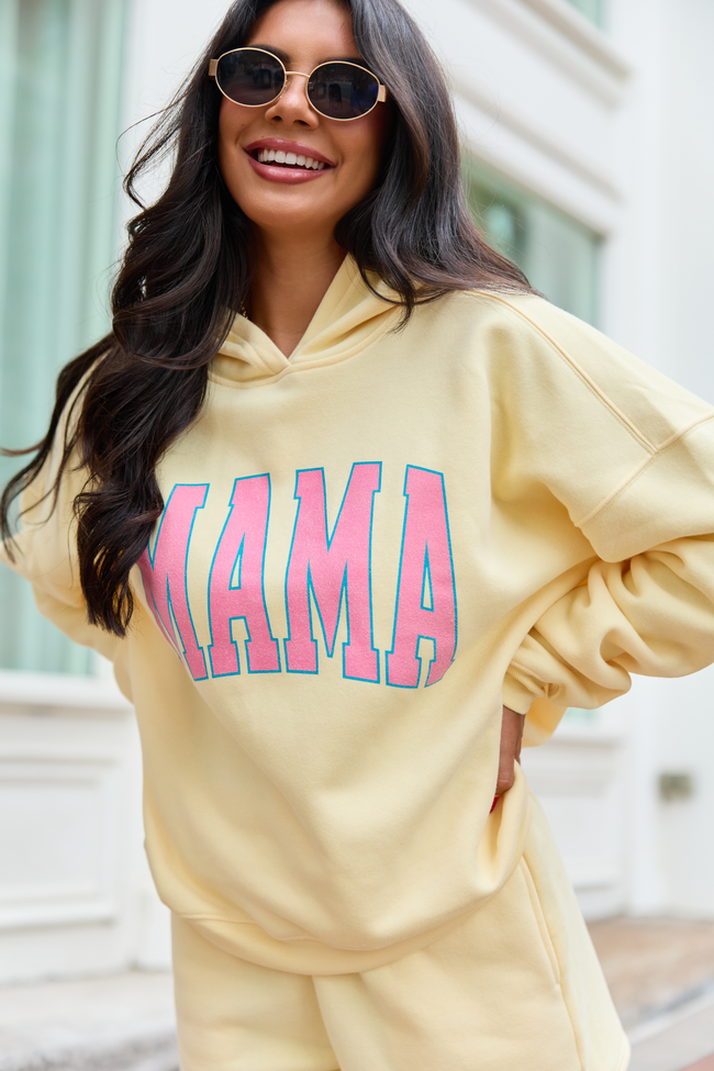 Mama Block Yellow Graphic Hoodie