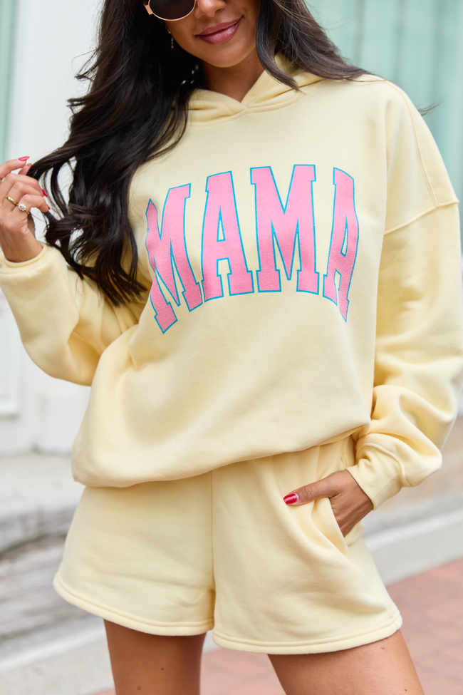 Mama Block Yellow Graphic Hoodie