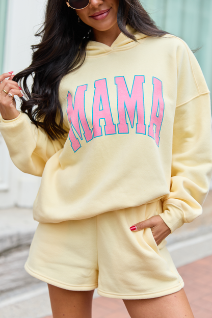 Mama Block Yellow Graphic Hoodie