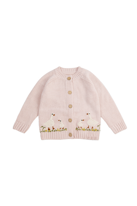 Pink Goose Cardigan Sweater