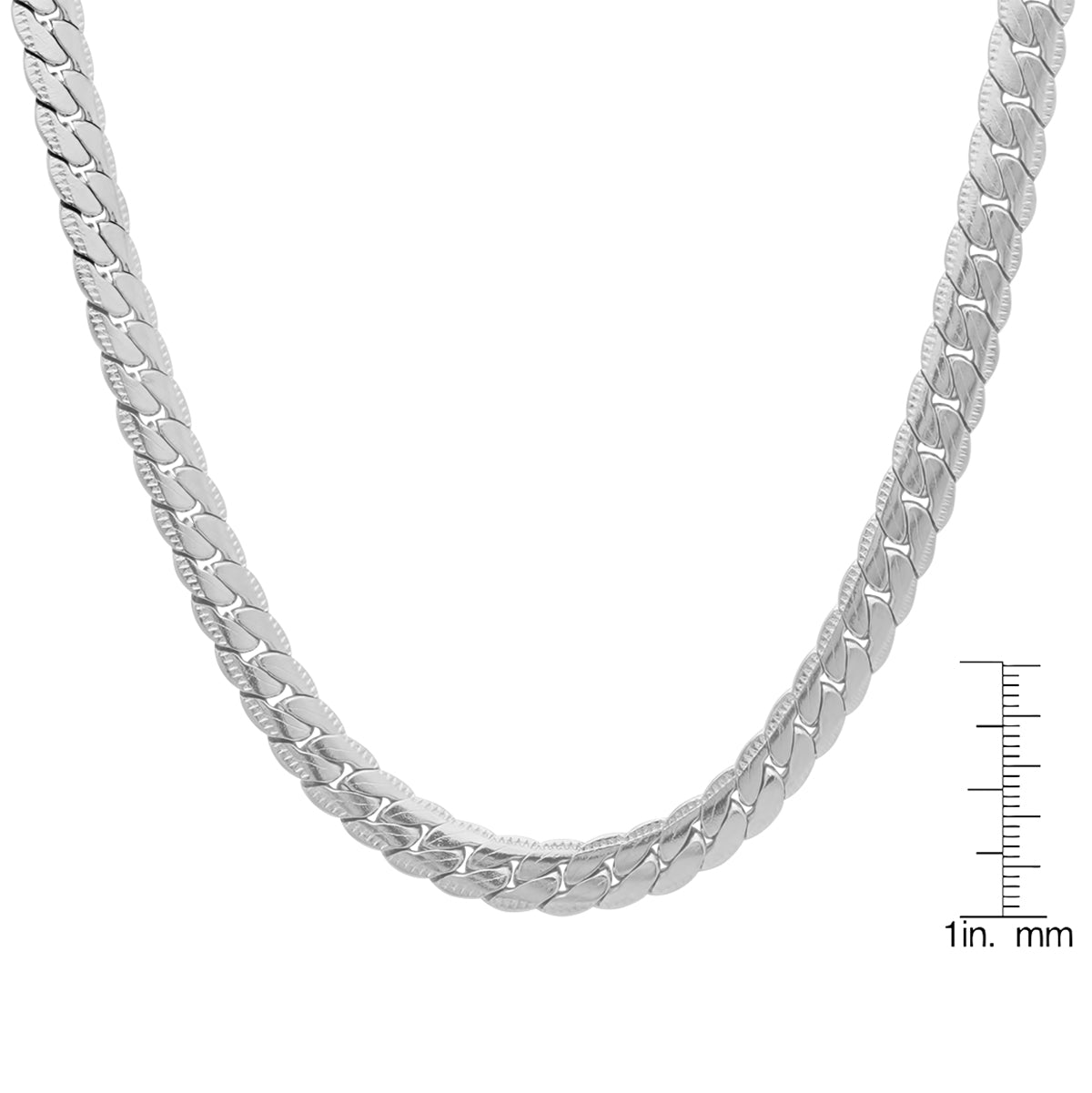 **Stainless Steel Flat Curb Chain Necklace**
