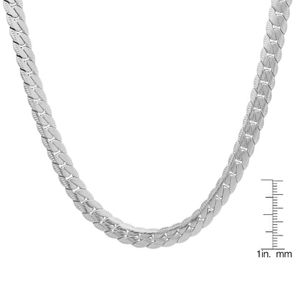 **Stainless Steel Flat Curb Chain Necklace**