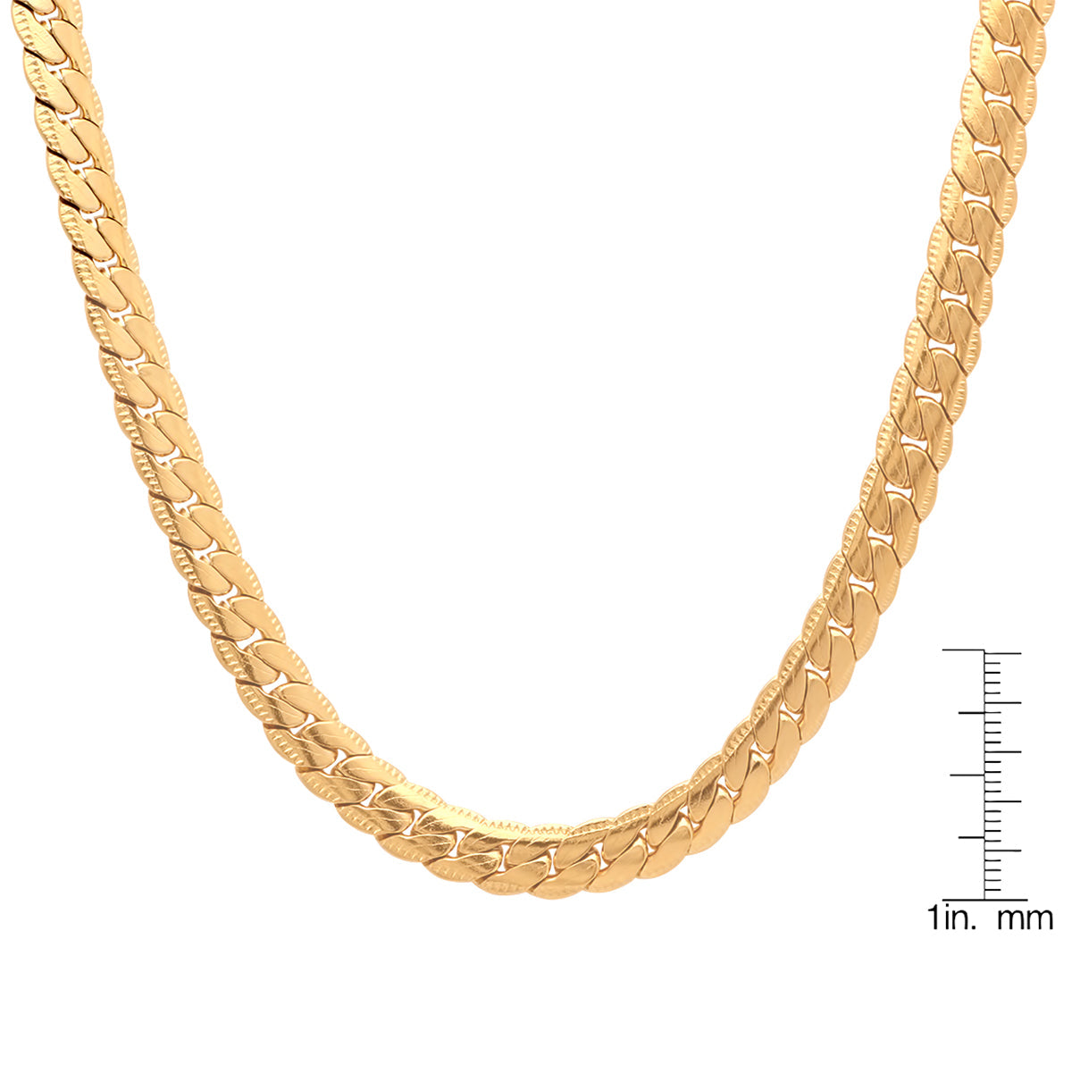 **Stainless Steel Flat Curb Chain Necklace**